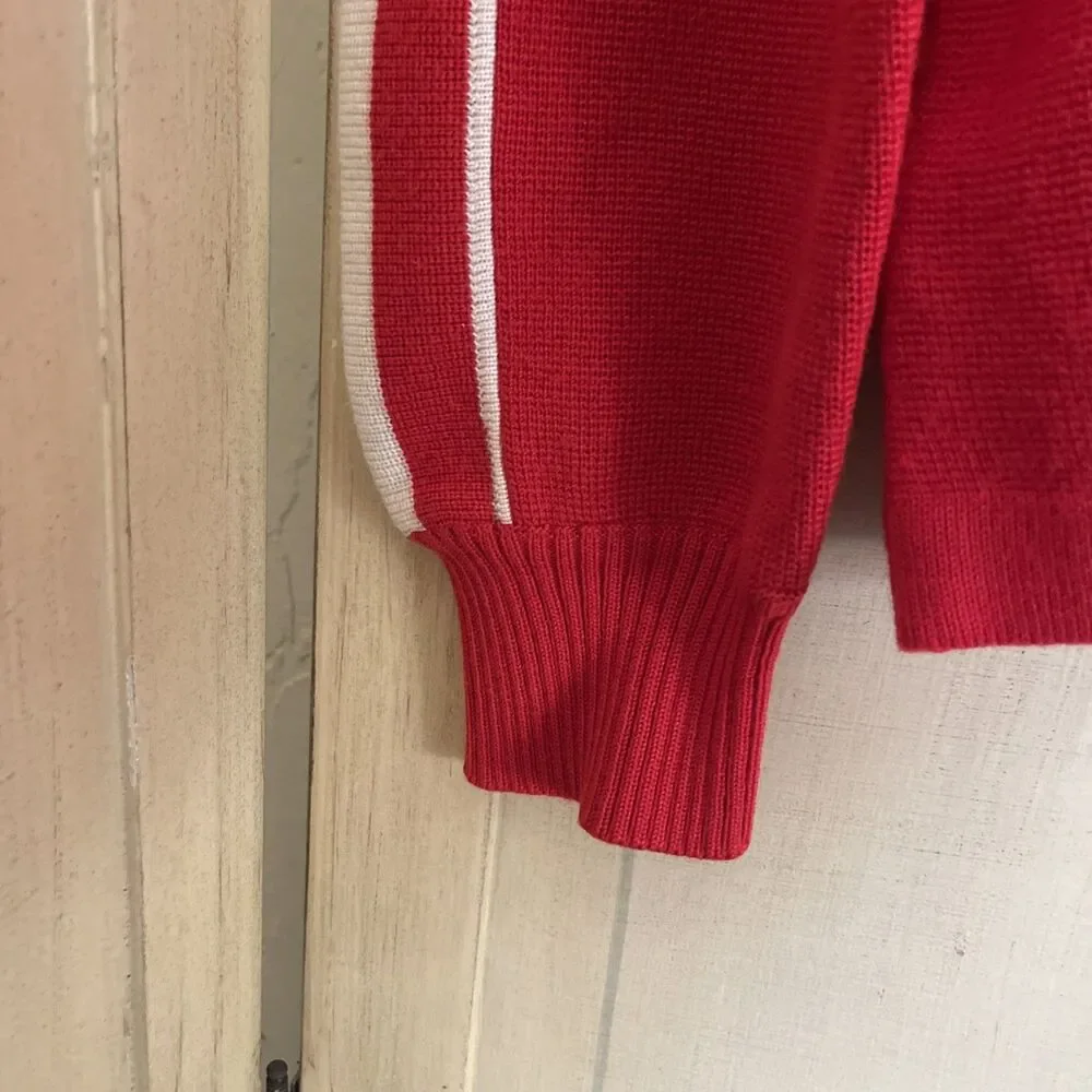 Vintage Meister Red Knit  wool Crewneck Pullover Sweater medium